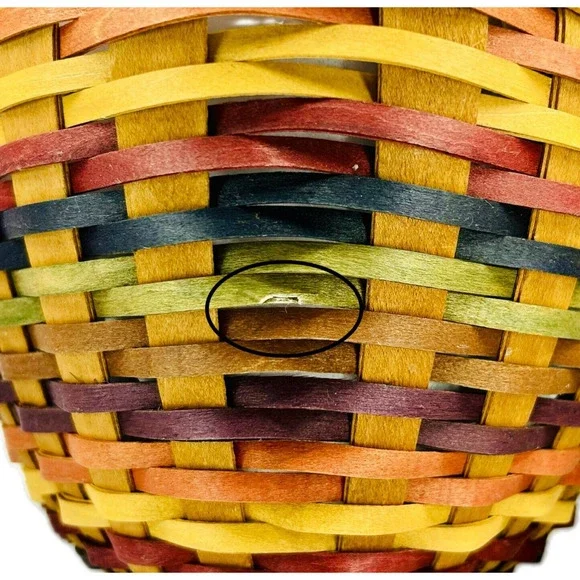 Longaberger Fiesta Chip & Dip Basket Set with Lidded Protectors 2008 Triangles - Picture 16 of 16